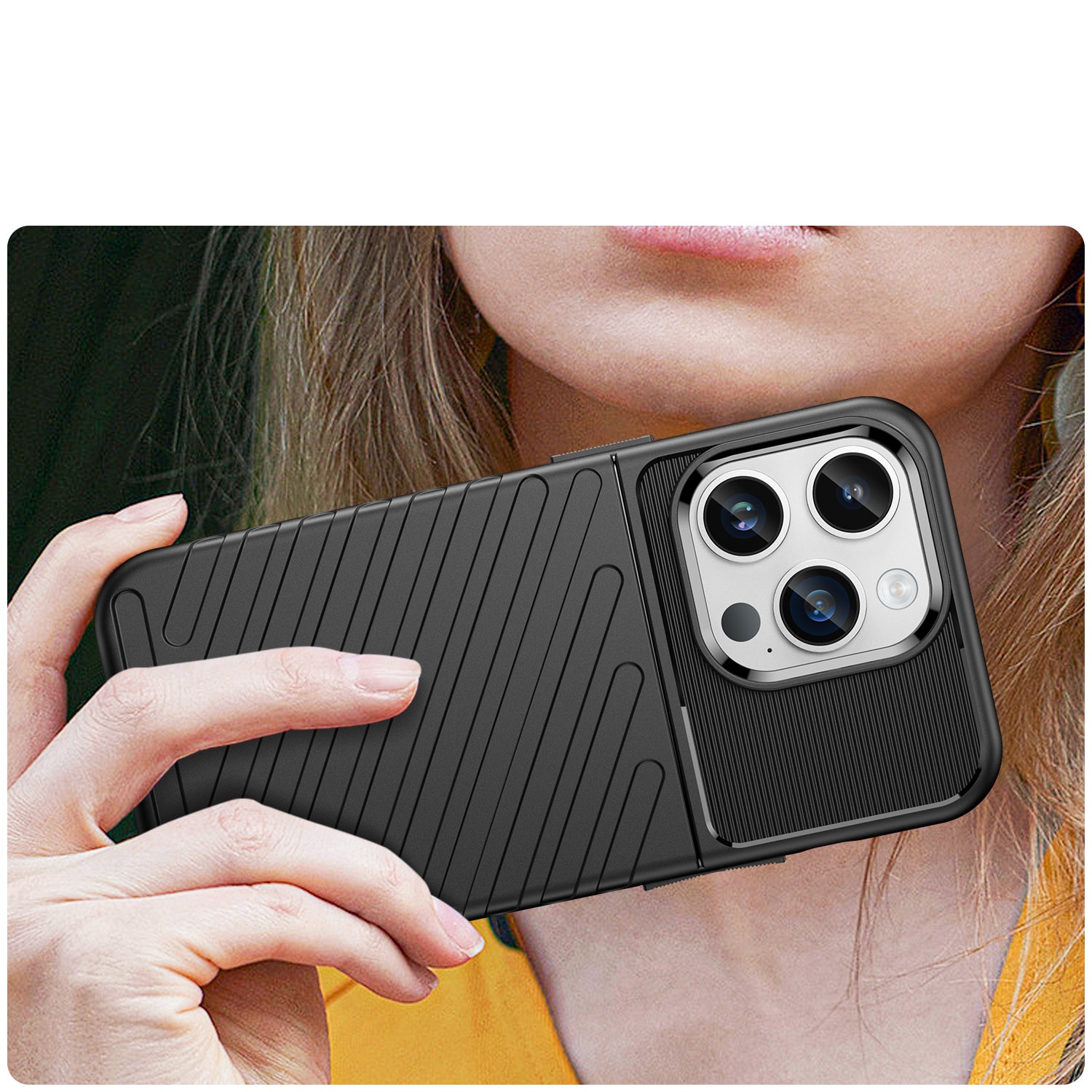 Thunder Case iPhone 14 Pro Max panssaroitu kotelo musta