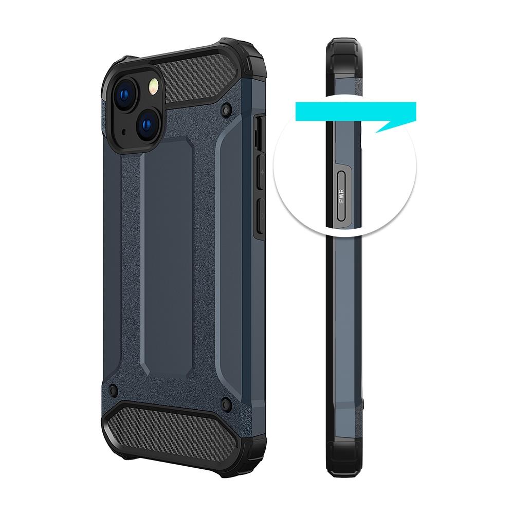 Hybrid Armor tapauksessa iPhone 14 Plus panssaroitu hybridi tapauksessa musta