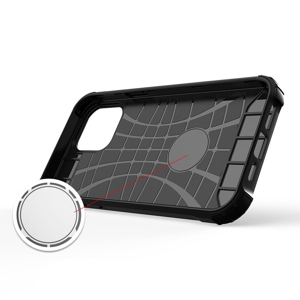 Hybrid Armor tapauksessa iPhone 14 Plus panssaroitu hybridi tapauksessa musta