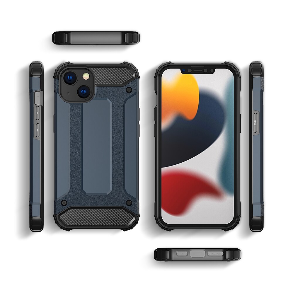Hybrid Armor tapauksessa iPhone 14 Plus panssaroitu hybridi kansi sininen
