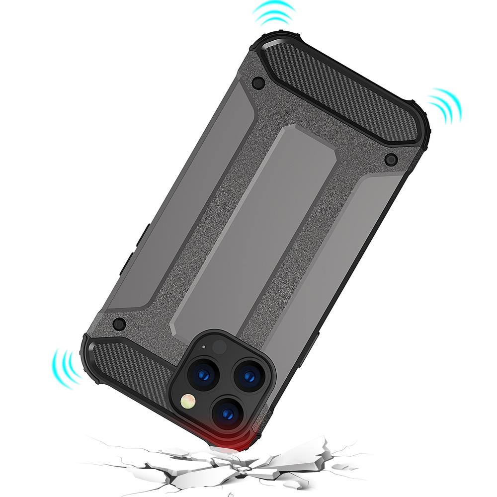 Hybrid Armor tapauksessa iPhone 14 Pro Max panssaroitu hybridi tapauksessa musta