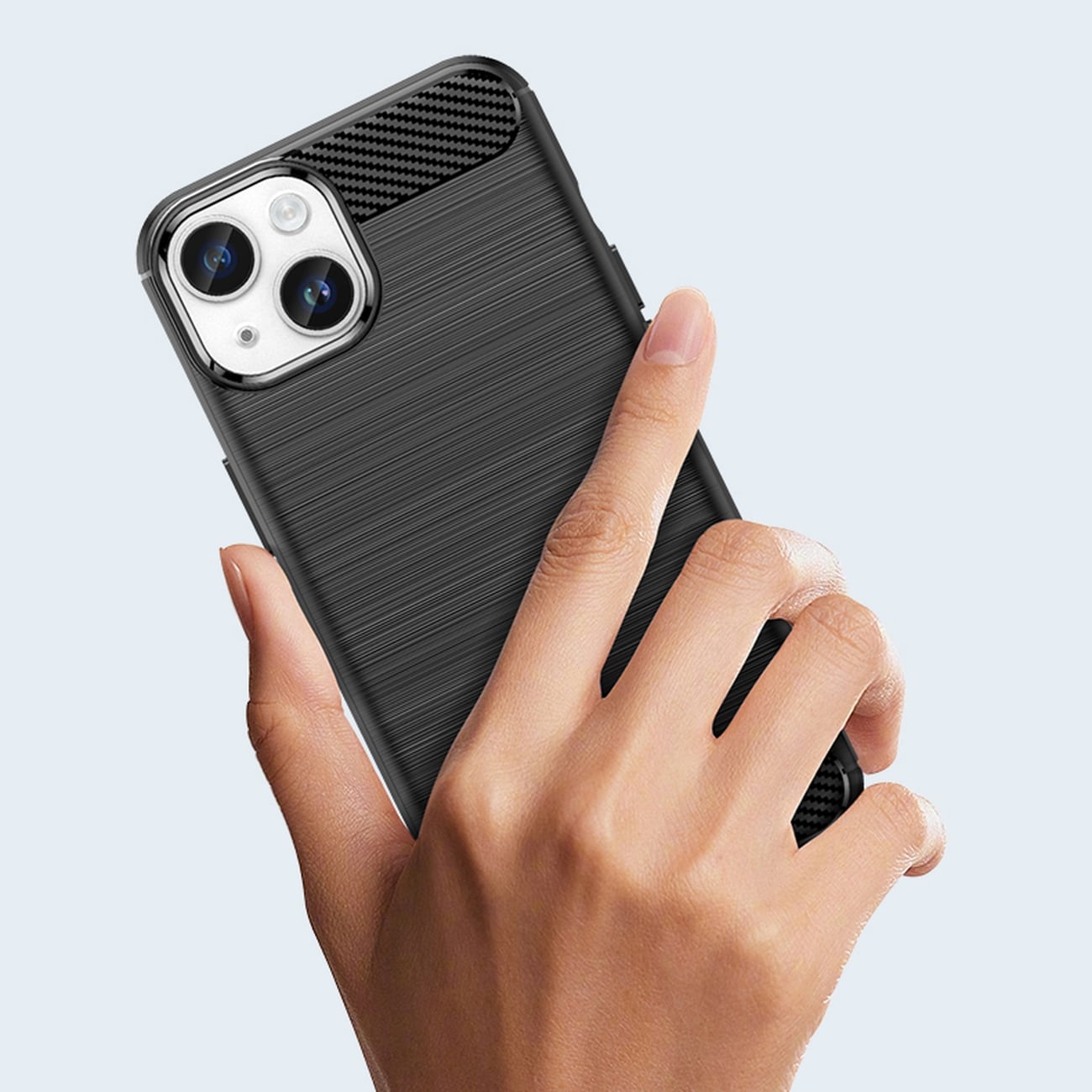 Carbon Kotelo iPhone 14 Plus joustava geeli takakuori musta