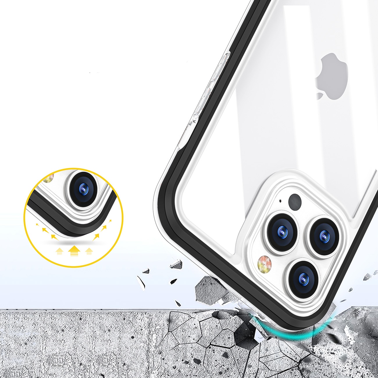 Selkeä 3in1 tapauksessa iPhone 14 Plus silikoni kansi kehys punainen