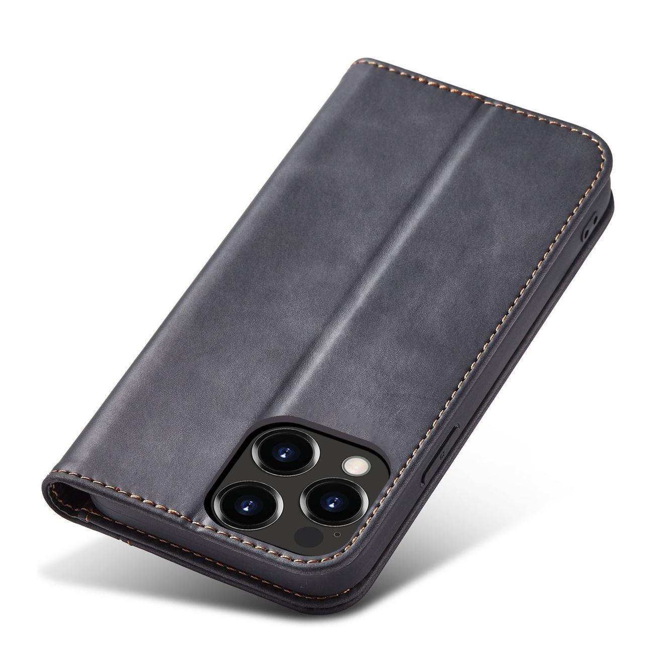 Magnet Fancy Case tapauksessa iPhone 14 Pro flip kansi lompakko jalusta musta