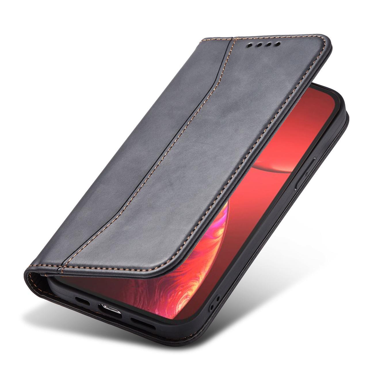 Magnet Fancy Case tapauksessa iPhone 14 Pro flip kansi lompakko jalusta musta