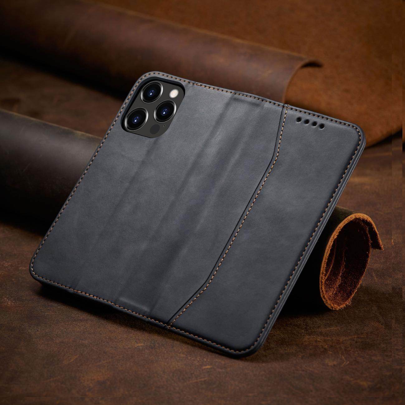 Magnet Fancy Case tapauksessa iPhone 14 Pro flip kansi lompakko jalusta musta
