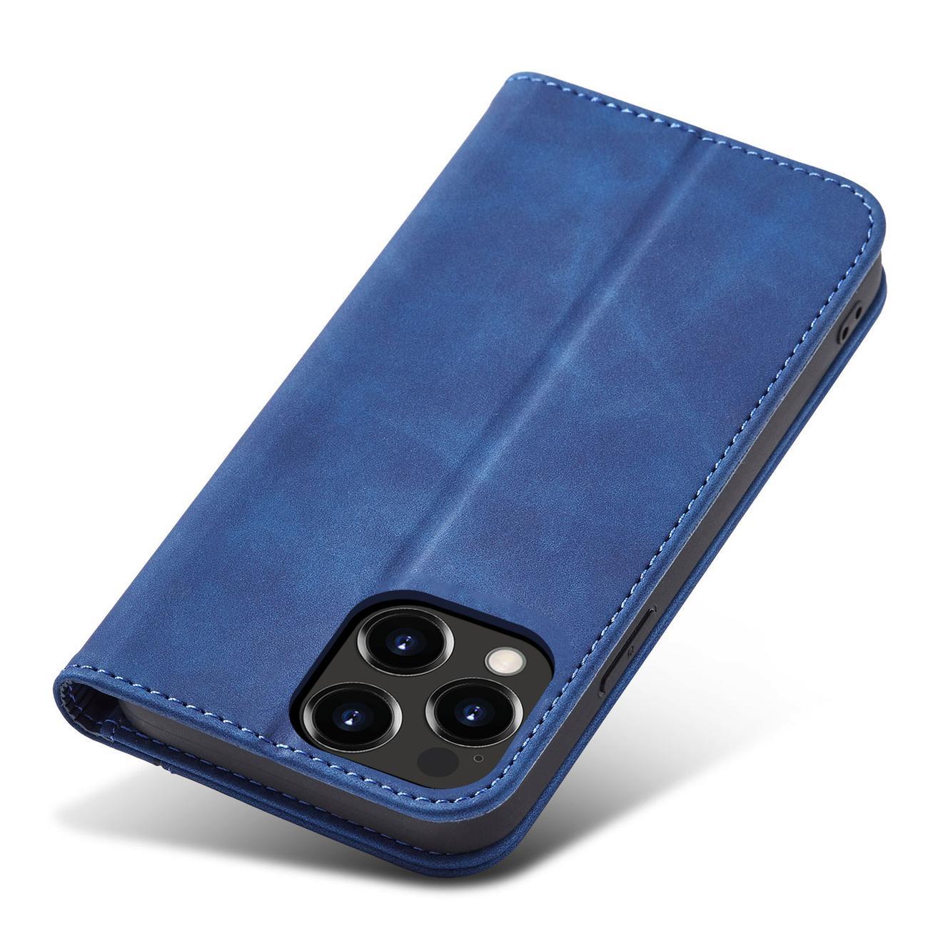 Magnet Fancy Case tapauksessa iPhone 14 Pro flip kansi lompakko jalusta sininen