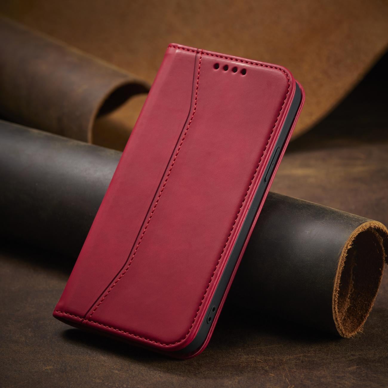 Magnet Fancy Case tapauksessa iPhone 14 Pro flip kansi lompakko jalusta punainen