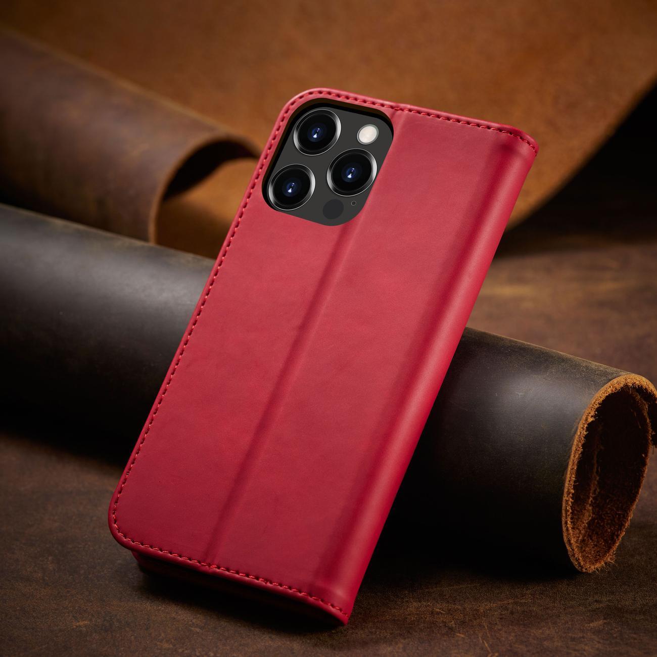 Magnet Fancy Case tapauksessa iPhone 14 Pro flip kansi lompakko jalusta punainen