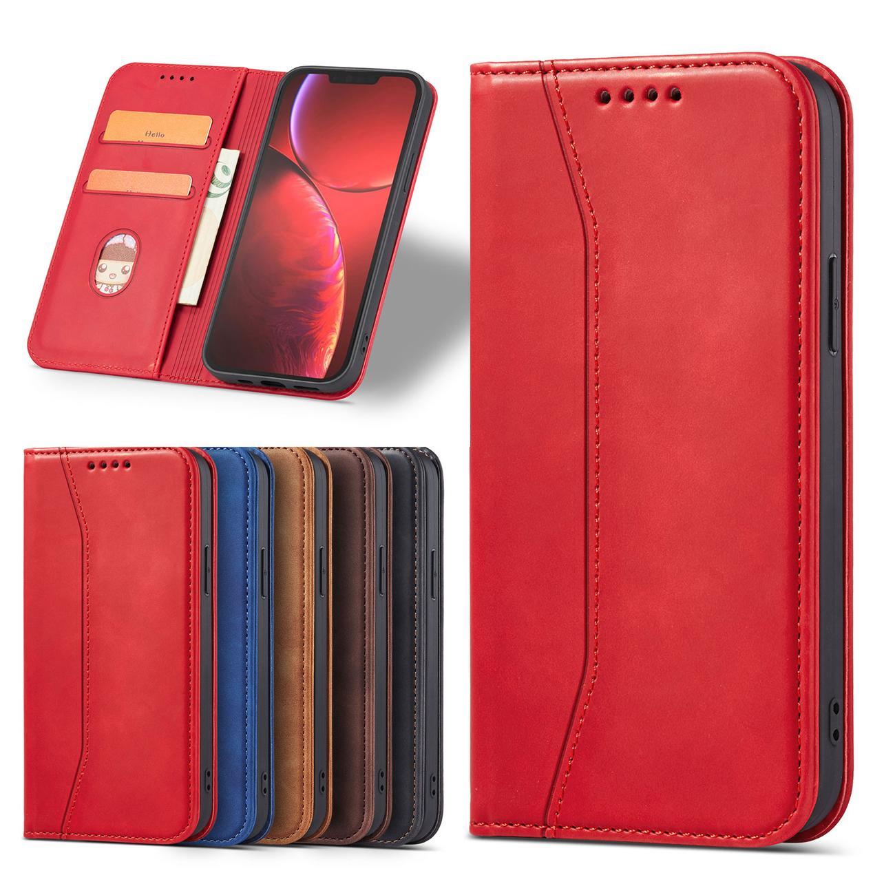 Magnet Fancy Case tapauksessa iPhone 14 Pro flip kansi lompakko jalusta punainen