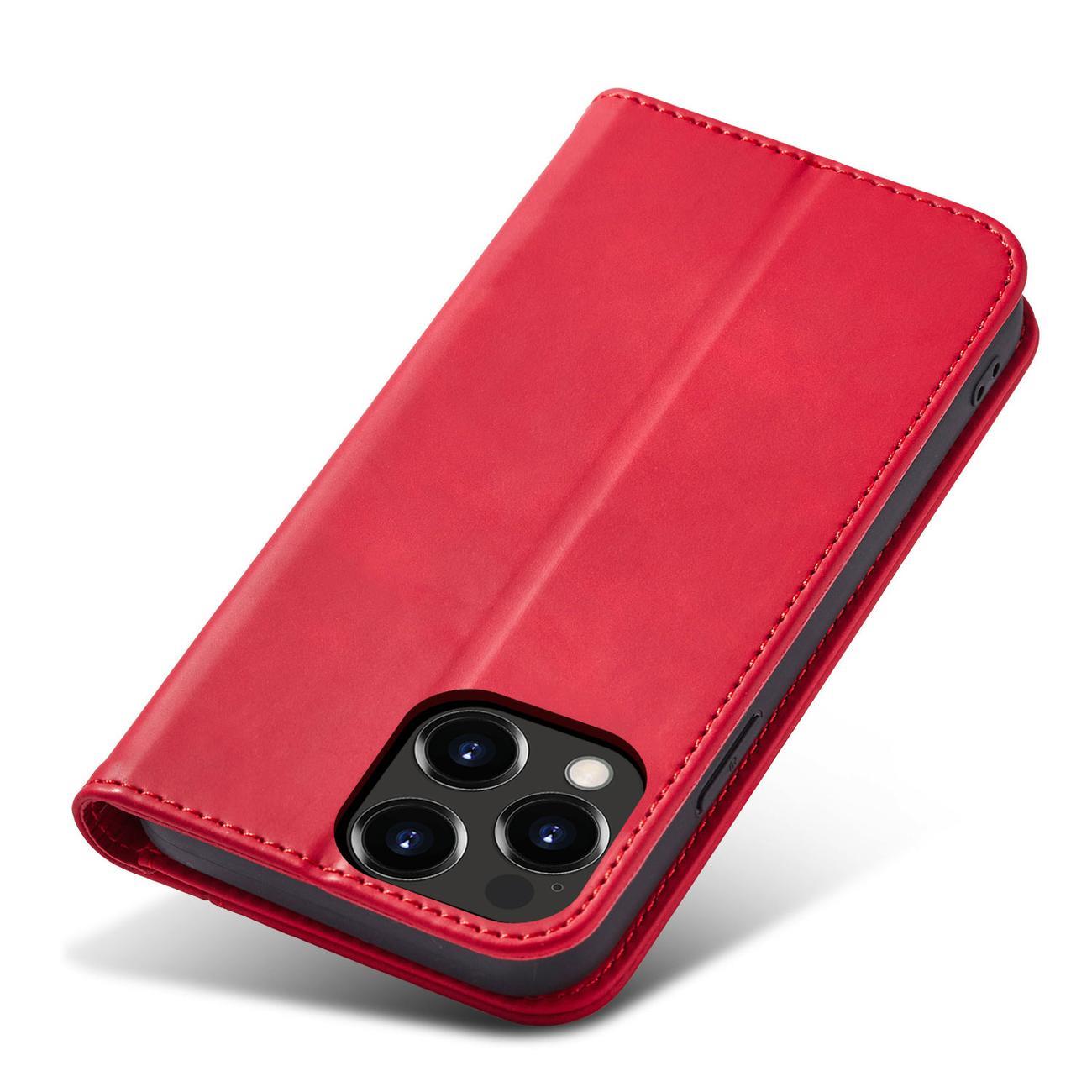 Magnet Fancy Case tapauksessa iPhone 14 Pro flip kansi lompakko jalusta punainen