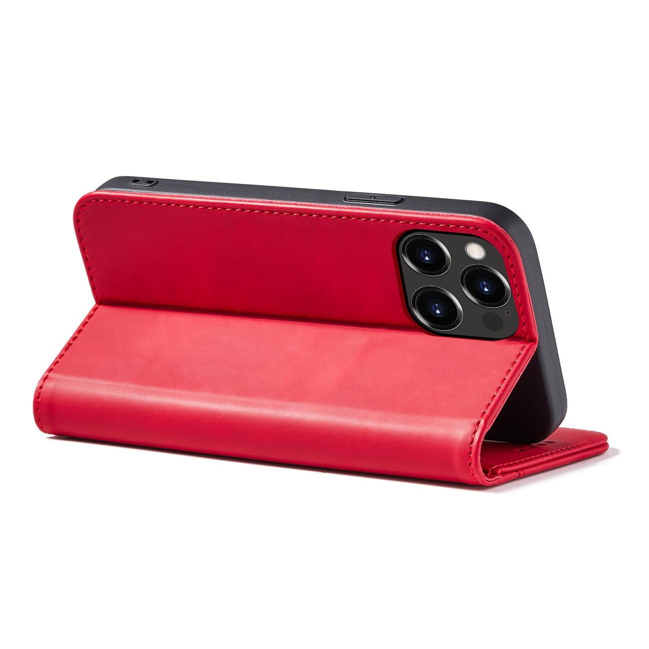 Magnet Fancy Case tapauksessa iPhone 14 Pro flip kansi lompakko jalusta punainen