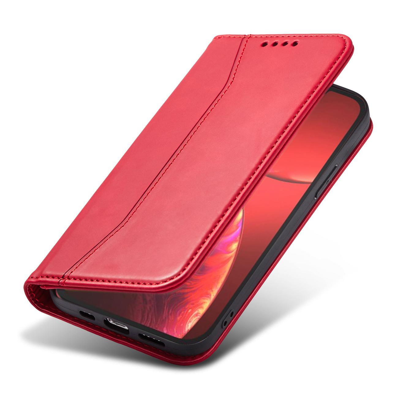 Magnet Fancy Case tapauksessa iPhone 14 Pro flip kansi lompakko jalusta punainen