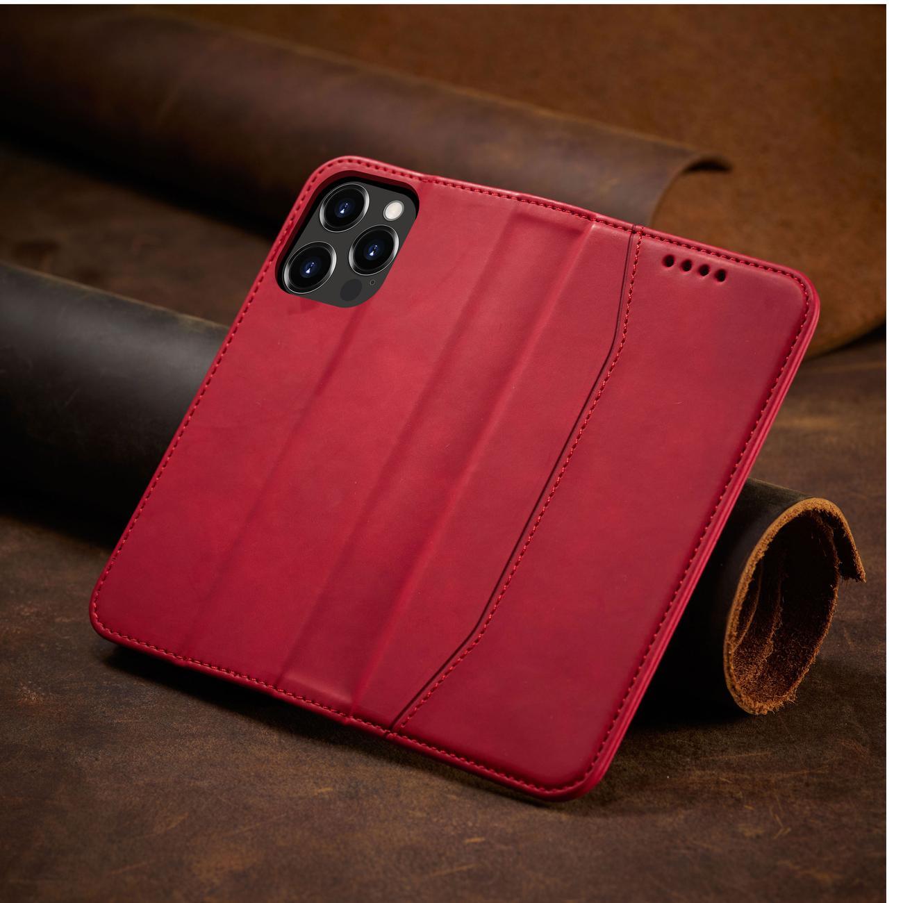 Magnet Fancy Case tapauksessa iPhone 14 Pro flip kansi lompakko jalusta punainen