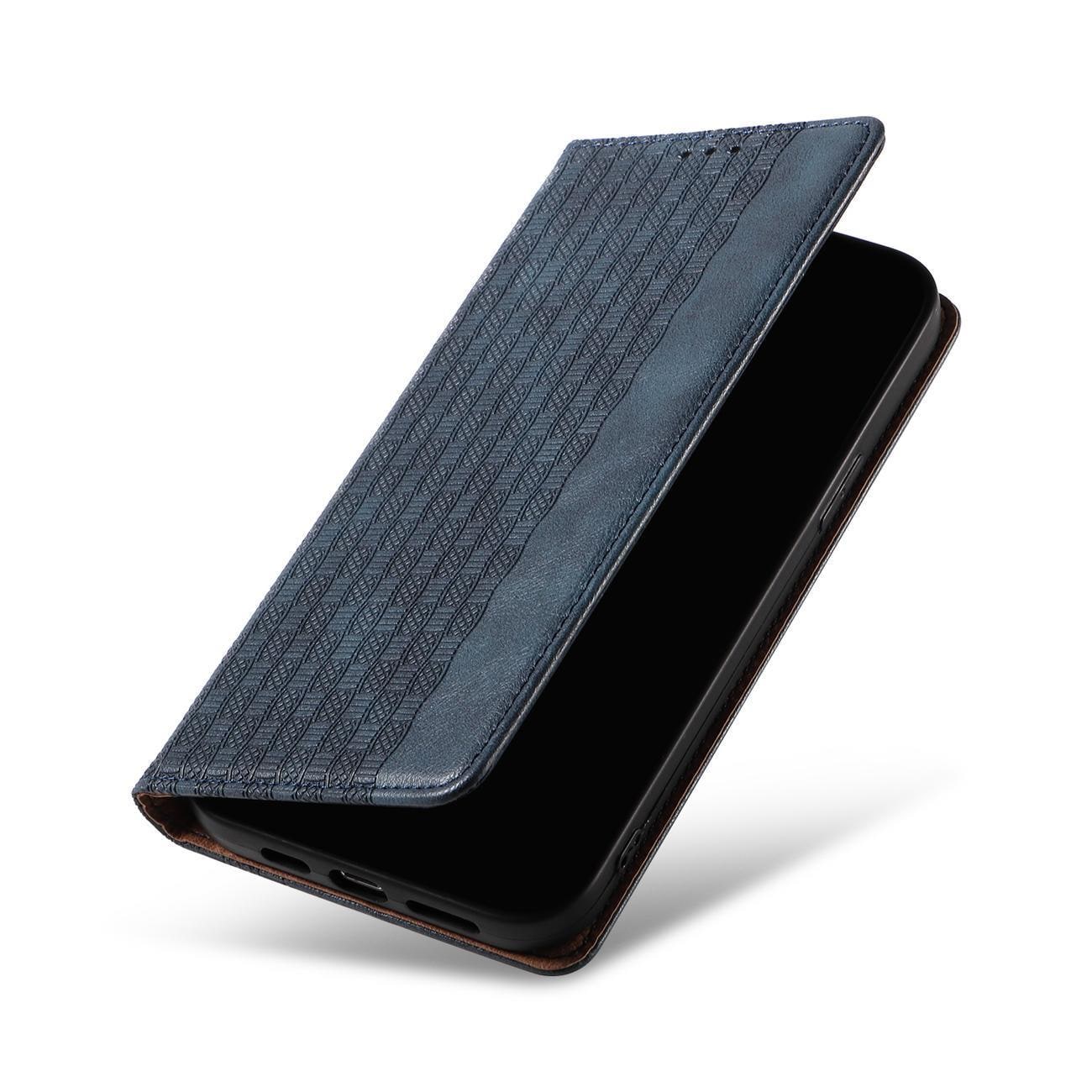Magnet Hihna Kotelo iPhone 14 Pro Flip Lompakko Mini Lanyard Stand Sininen