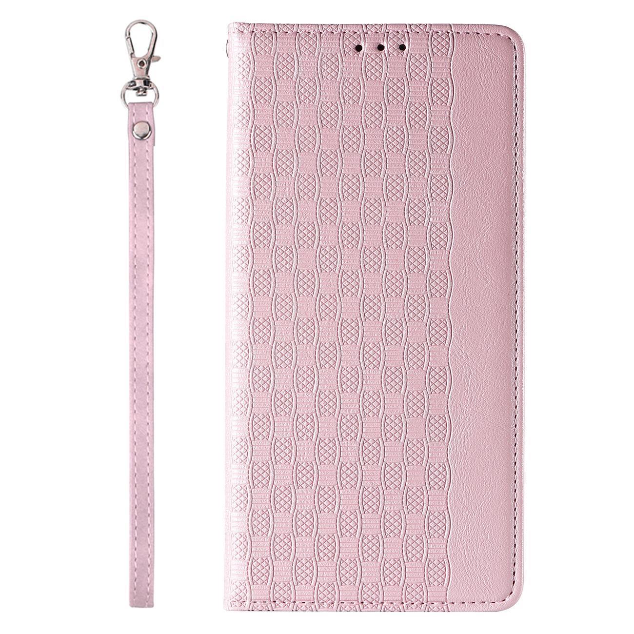 Magnet Hihna Kotelo Kotelo iPhone 14 Pro Flip Lompakko Mini Lanyard Stand Pinkki