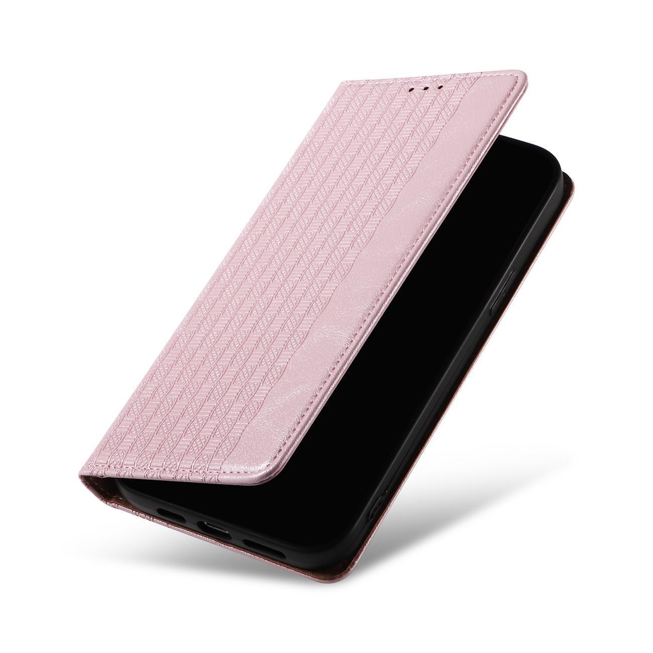 Magnet Hihna Kotelo Kotelo iPhone 14 Pro Flip Lompakko Mini Lanyard Stand Pinkki