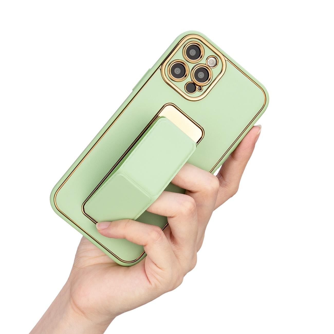 Uusi Kickstand Case tapauksessa iPhone 13 Pro jalustalla vaaleanpunainen
