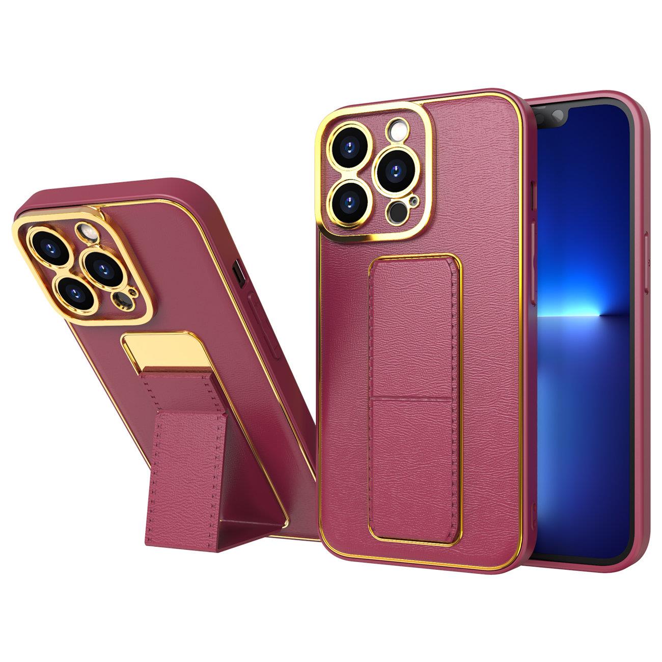 Uusi Kickstand Case tapauksessa iPhone 13 Pro Max jalusta punainen