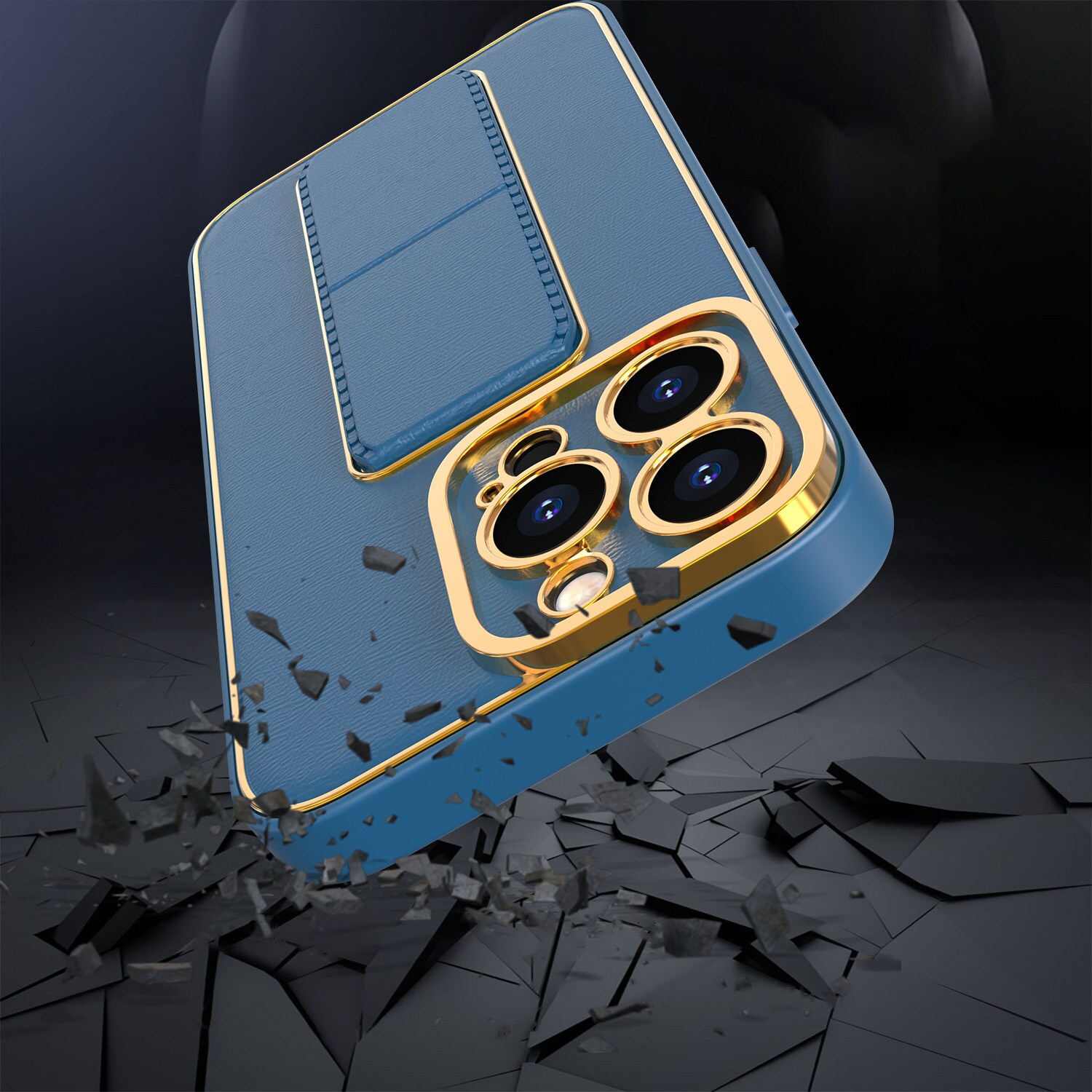 Uusi Kickstand Case tapauksessa iPhone 12 Pro jalusta sininen