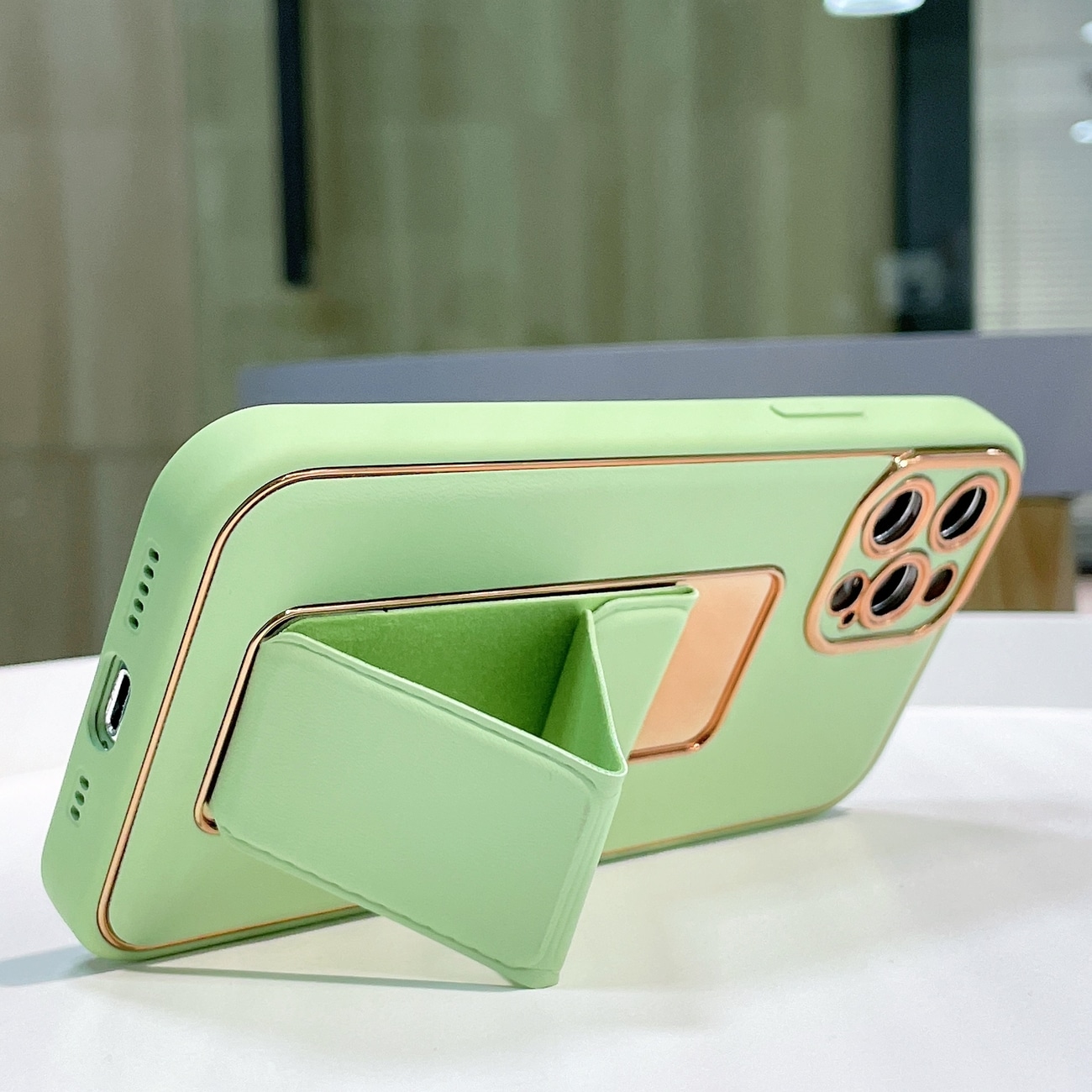 Uusi Kickstand Case tapauksessa iPhone 12 Pro jalusta sininen