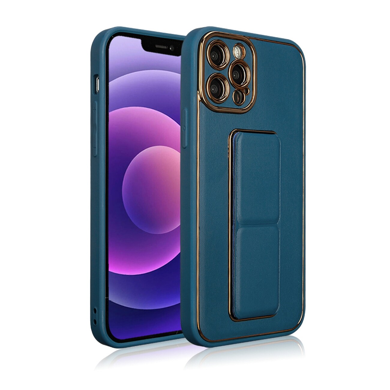 Uusi Kickstand Case tapauksessa iPhone 12 Pro jalusta sininen
