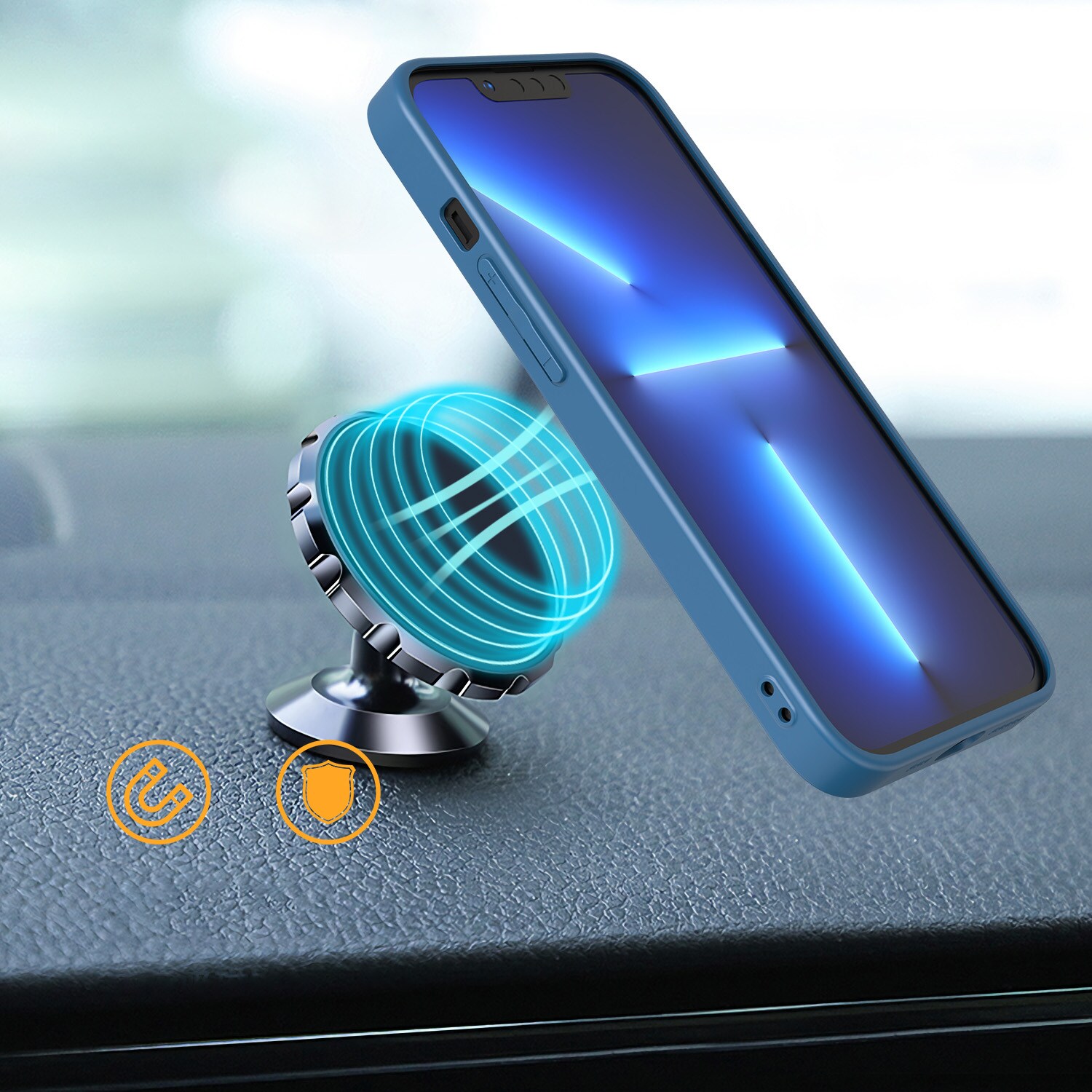 Uusi Kickstand Case tapauksessa iPhone 12 Pro jalusta sininen
