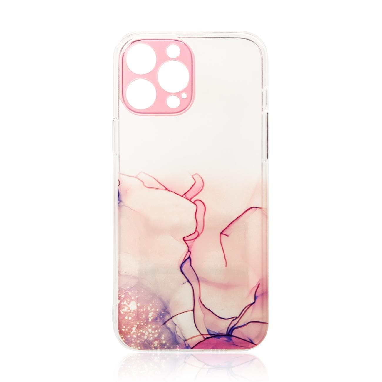 Marble Case for iPhone 12 Pro Gel Cover Marmori Vaaleanpunainen