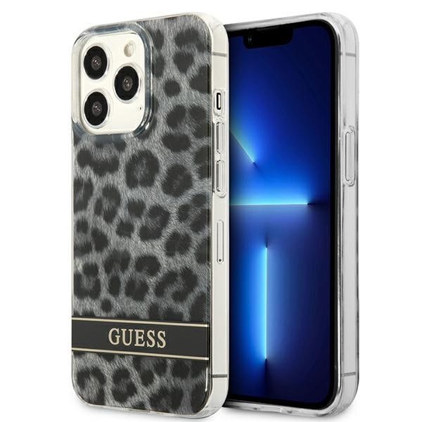 Guess GUHCP13LHSLEOK iPhone 13 Pro / 13 6.1" harmaa/harmaa kovakotelo Leopardille