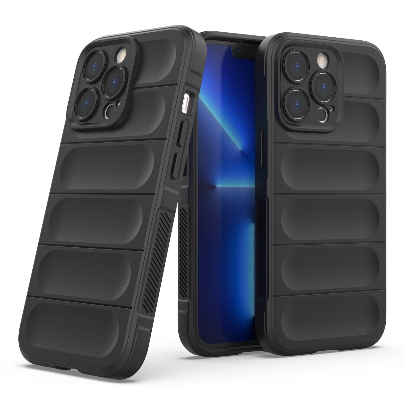 Magic Shield Kotelo iPhone 13 Pro joustava panssaroitu kansi musta