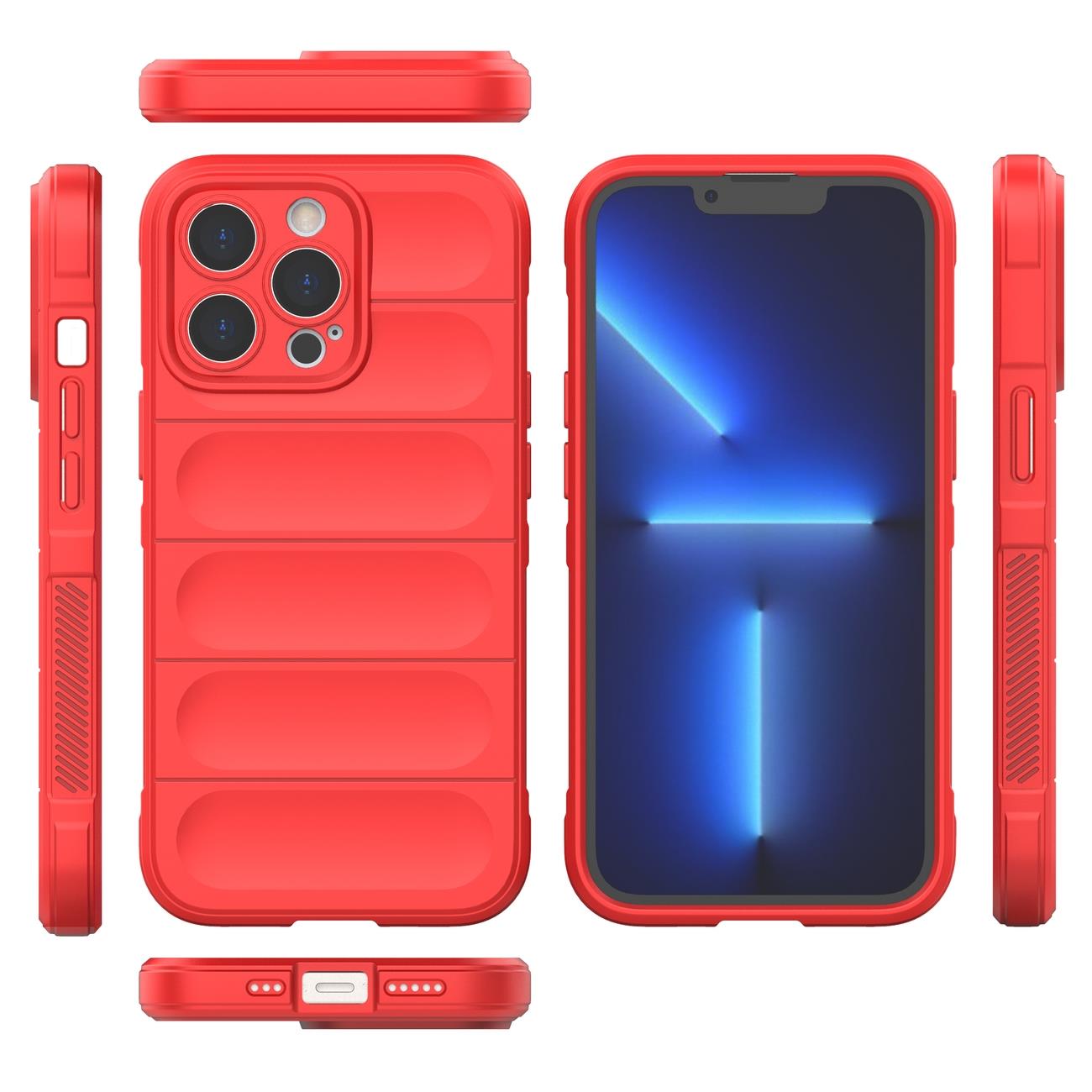 Magic Shield Kotelo iPhone 13 Pro Max joustava panssaroitu kansi punainen