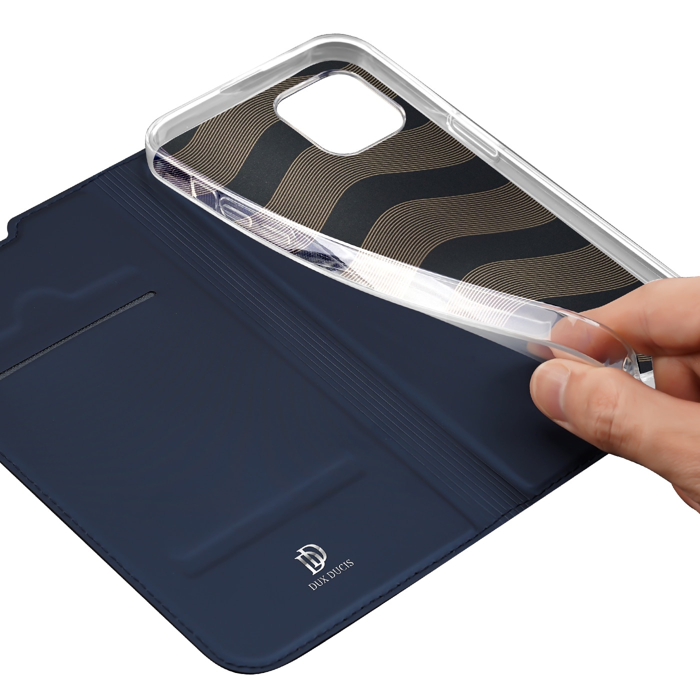 Dux Ducis Skin Pro Holster Flip Cover for iPhone 14 Plus sininen