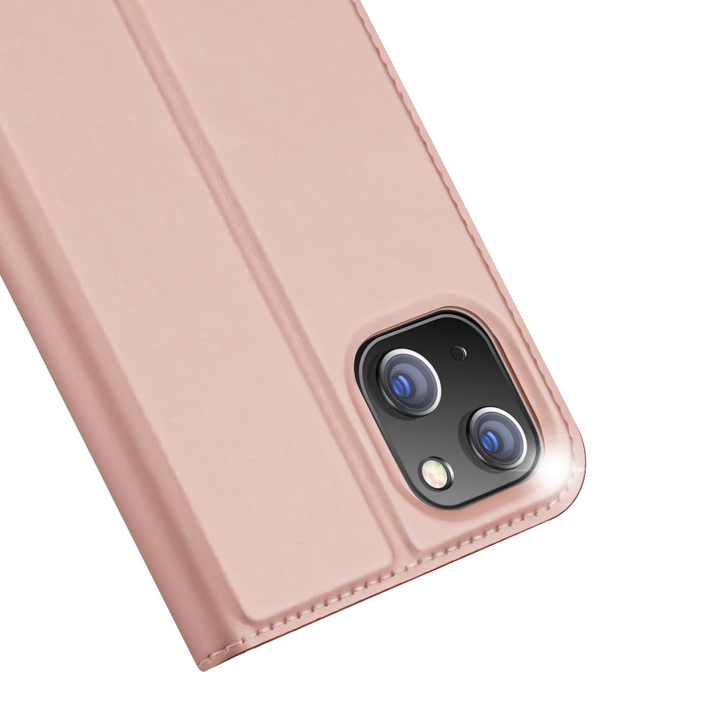 Dux Ducis Skin Pro Holster Flip Cover for iPhone 14 Plus vaaleanpunainen