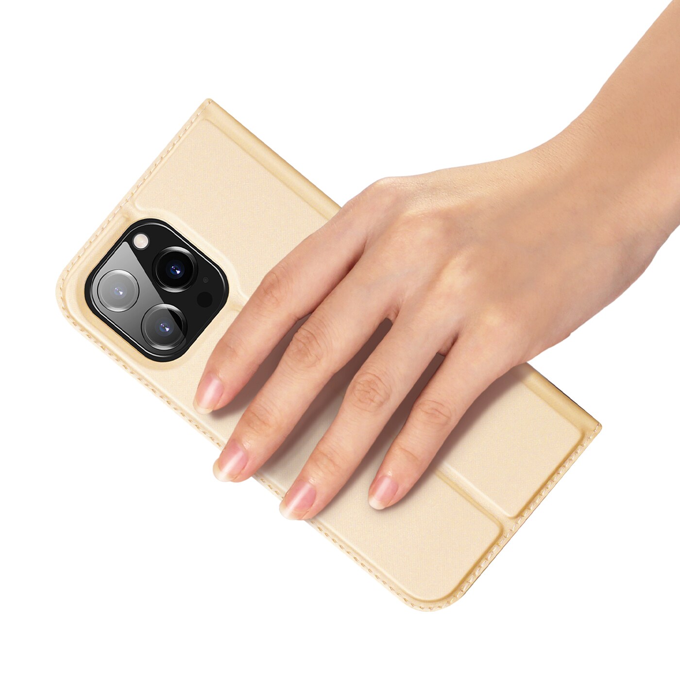 Dux Ducis Skin Pro Holster Flip Cover for iPhone 14 Pro kultainen