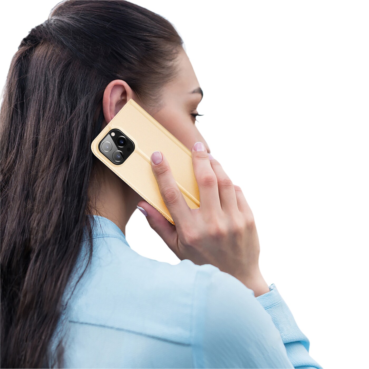 Dux Ducis Skin Pro Holster Flip Cover for iPhone 14 Pro kultainen