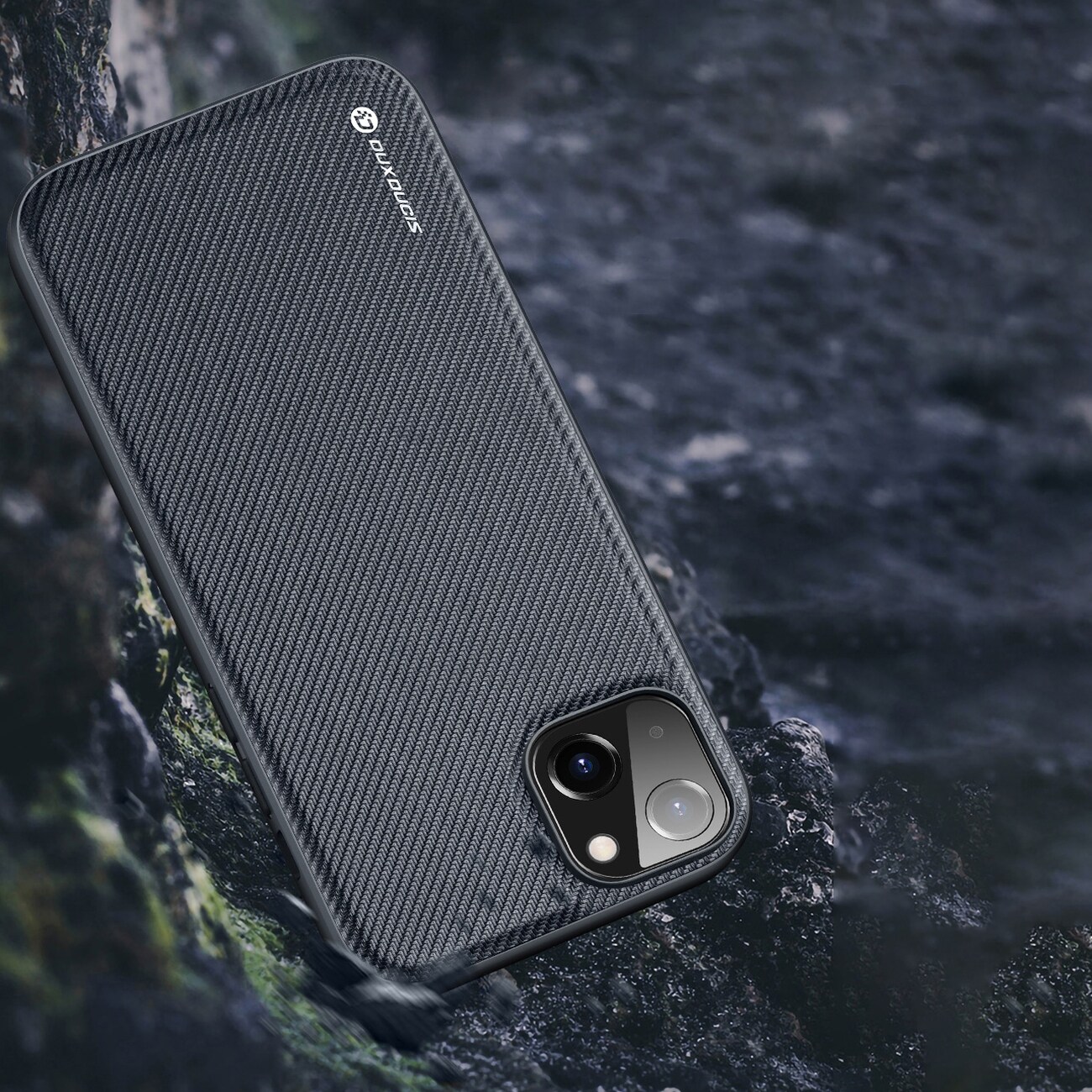 Dux Ducis Fino kotelo kansi nylon peitetty iPhone 14 Plus musta