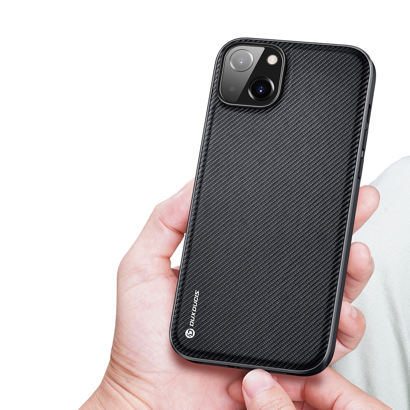 Dux Ducis Fino kotelo kansi nylon peitetty iPhone 14 Plus musta