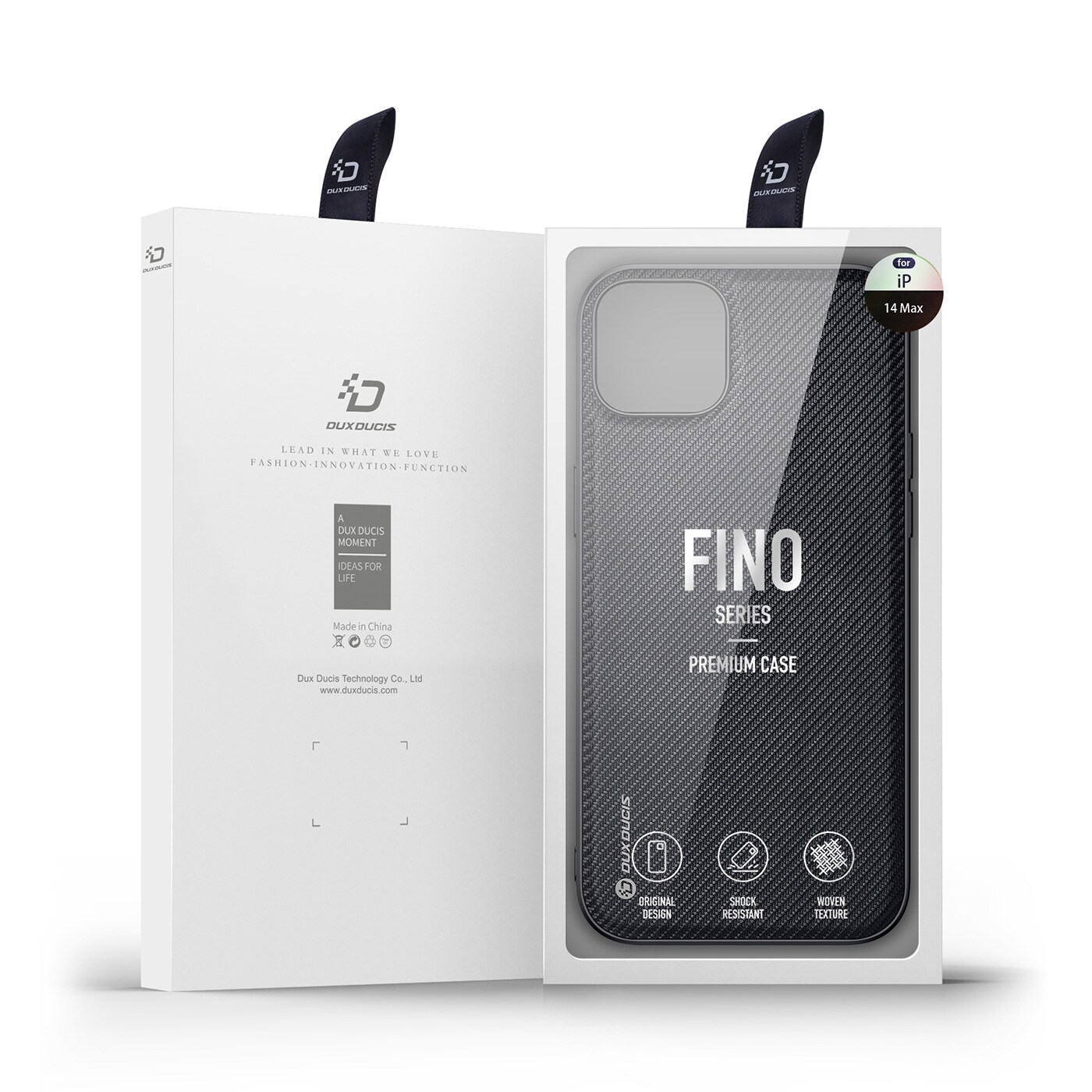 Dux Ducis Fino kotelo kansi nylon peitetty iPhone 14 Plus musta