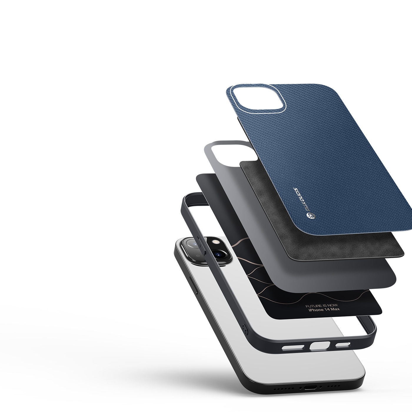 Dux Ducis Fino tapauksessa kansi iPhone 14 Plus sininen nylon