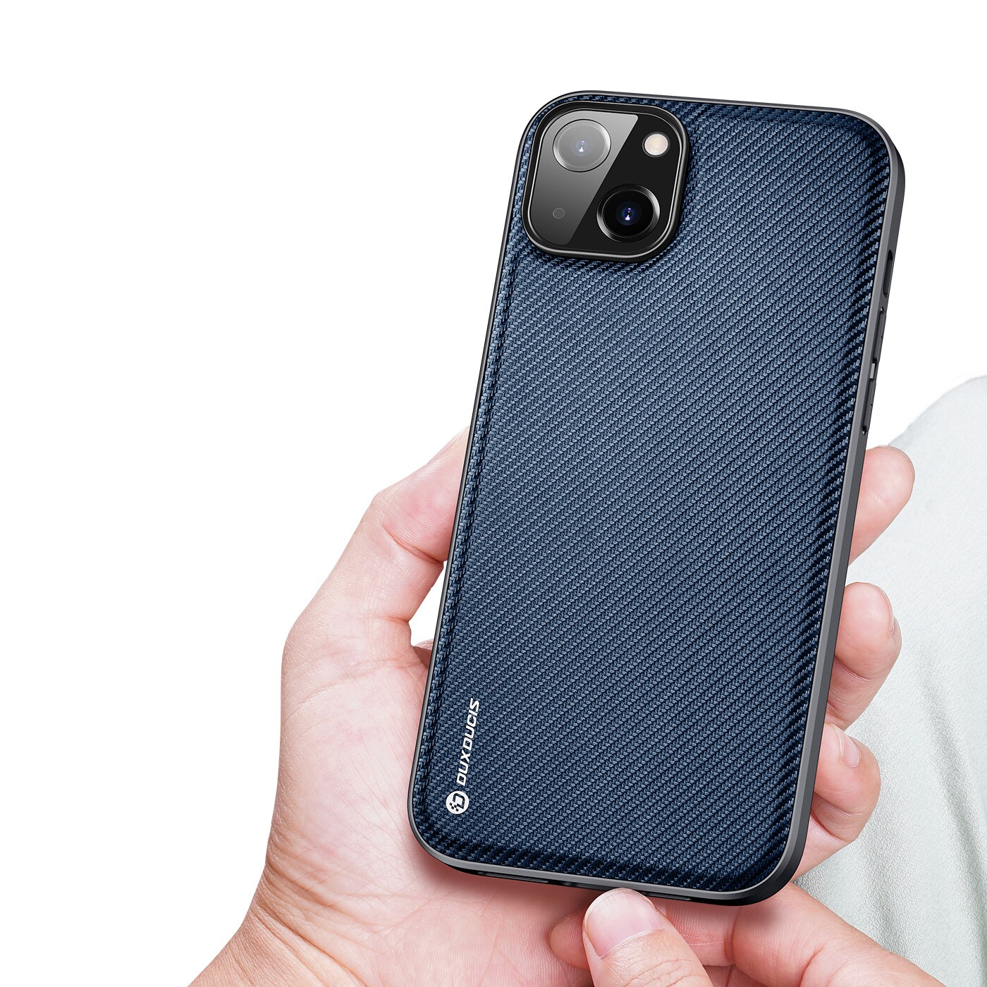 Dux Ducis Fino tapauksessa kansi iPhone 14 Plus sininen nylon