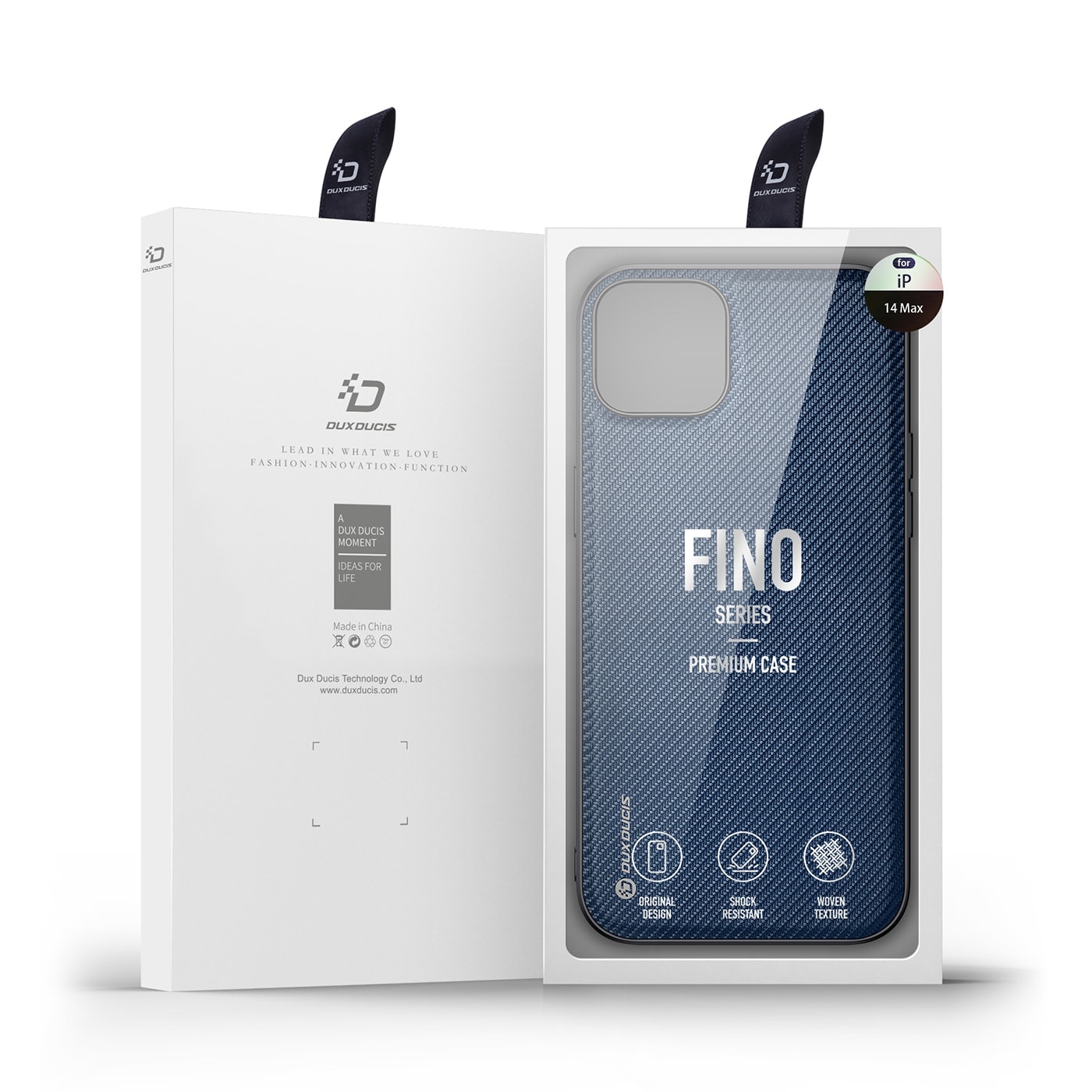 Dux Ducis Fino tapauksessa kansi iPhone 14 Plus sininen nylon
