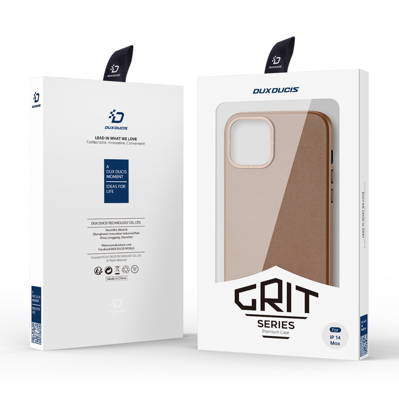 Dux Ducis Grit Leather Case for iPhone 14 Plus - Elegantti Faux Leather, MagSafe, Brown