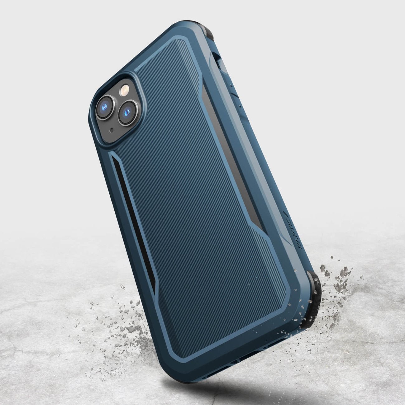 Raptic X-Doria Fort Case iPhone 14 Plus MagSafe panssaroidulla sinisellä kannella varustettuna