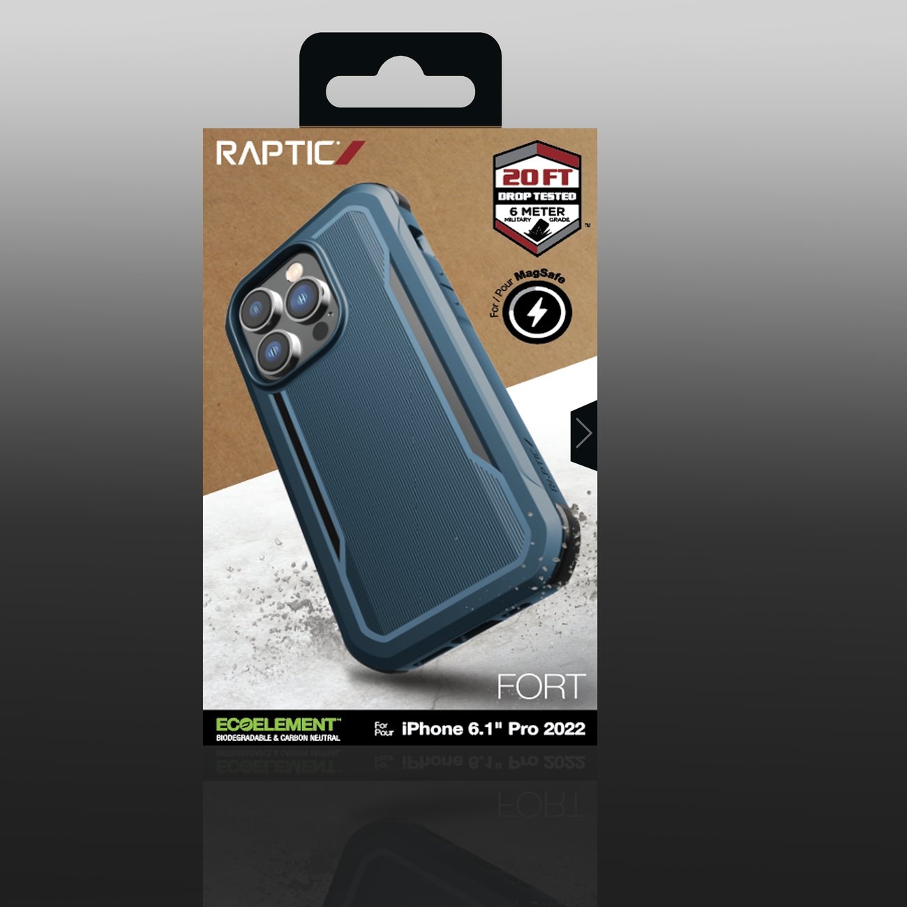 Raptic X-Doria Fort Case iPhone 14 Pro MagSafe panssaroidulla sinisellä suojuksella