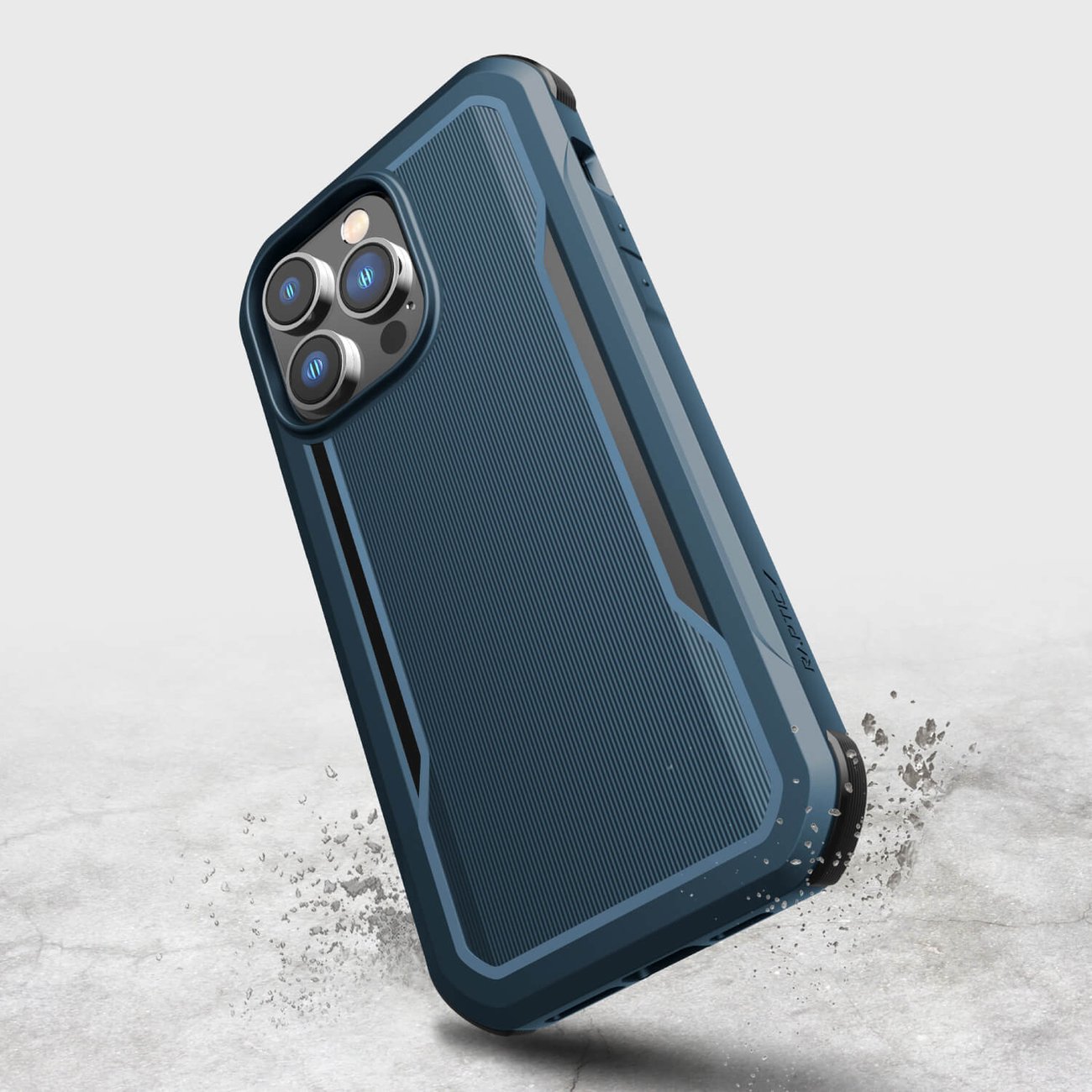Raptic X-Doria Fort Case iPhone 14 Pro Max MagSafe panssaroidulla sinisellä kannella varustettuna