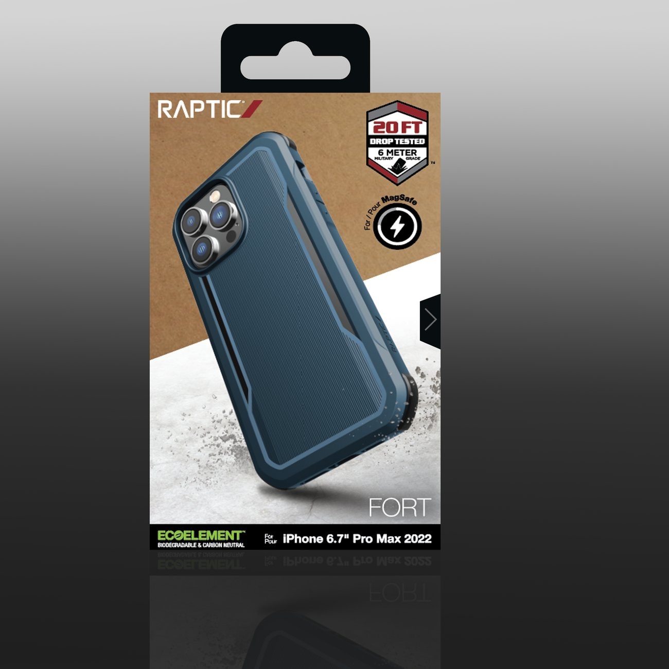 Raptic X-Doria Fort Case iPhone 14 Pro Max MagSafe panssaroidulla sinisellä kannella varustettuna