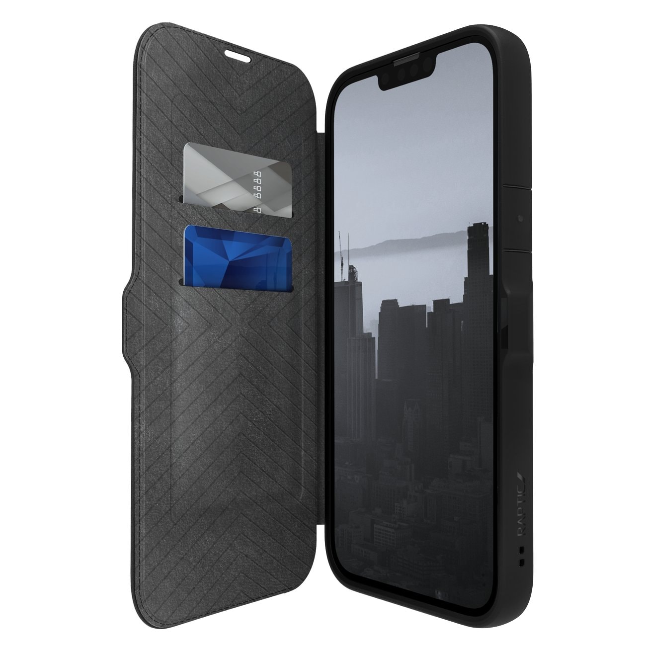 Raptic X-Doria Urban Folio Case iPhone 14 Plus flip kansi musta