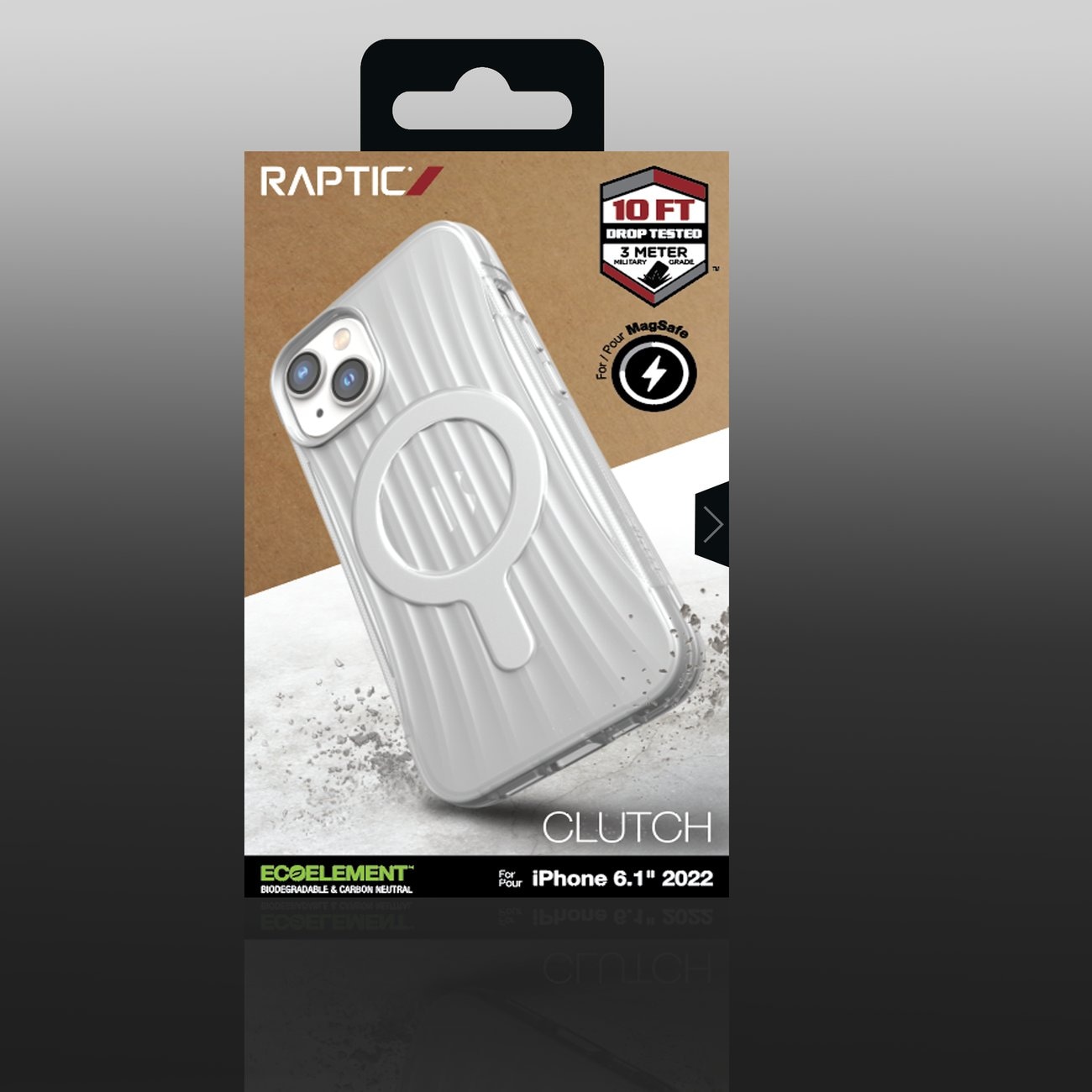 Raptic X-Doria Clutch Case iPhone 14 MagSafe takakannella läpinäkyvällä takakannella