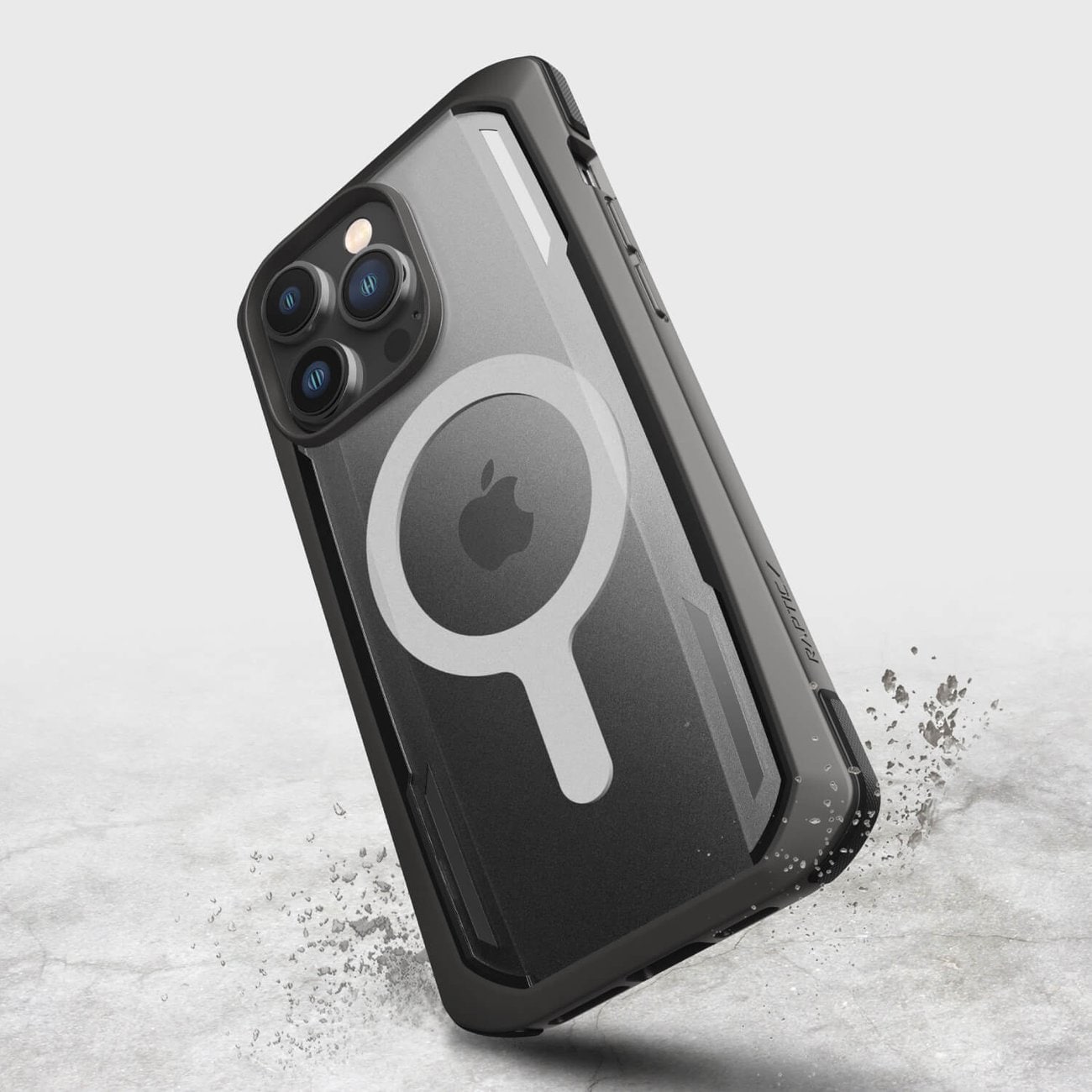 Raptic X-Doria Secure Case for iPhone 14 Pro kanssa MagSafe panssaroitu kansi musta