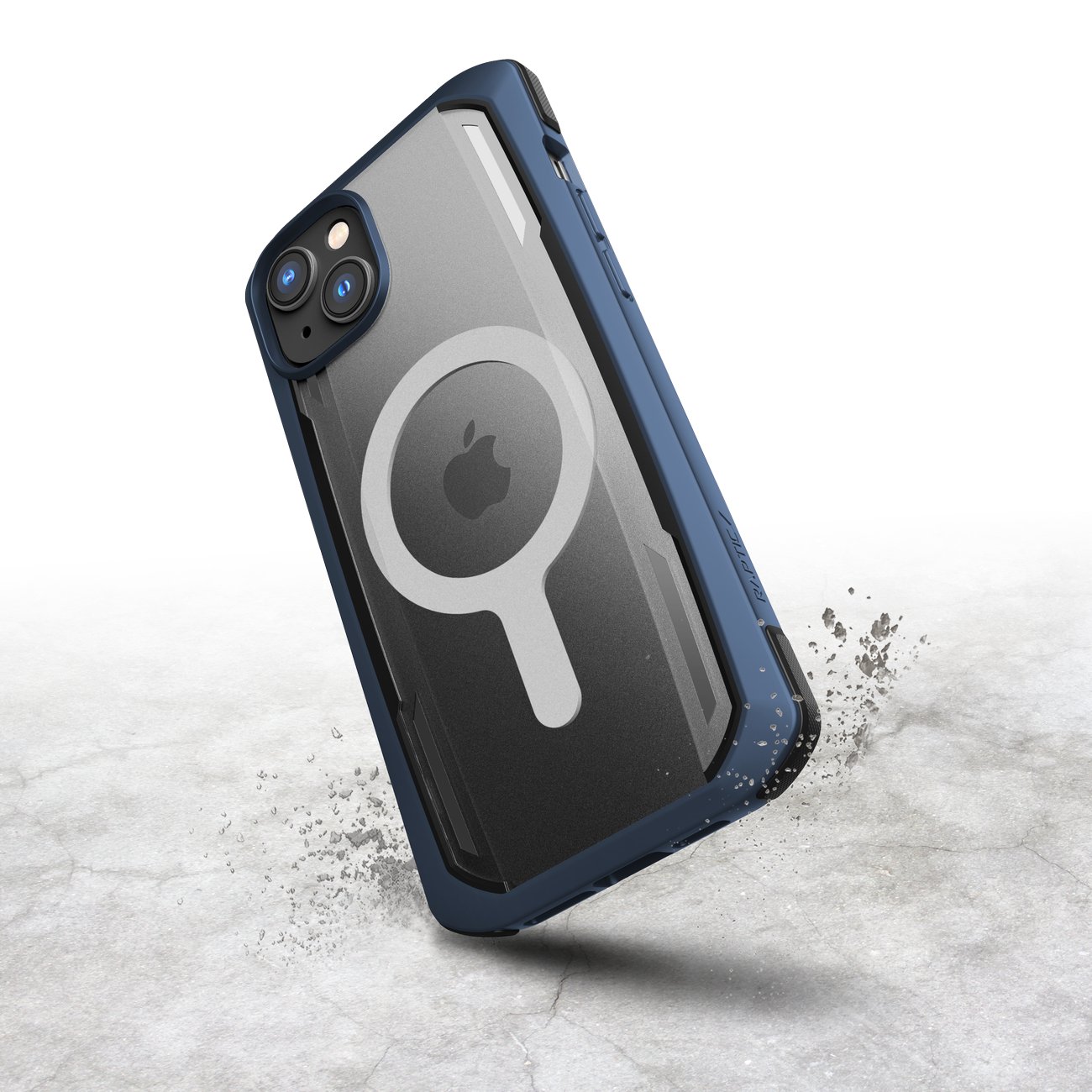 Raptic X-Doria Secure kotelo iPhone 14 Pro MagSafe panssaroitu kansi sininen